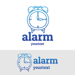 Poster - alarm hand drawn logo design. gradient color