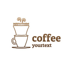 Poster - coffee hand drawn logo design. gradient color