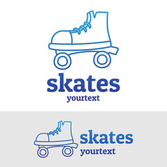 Poster - skates hand drawn logo design. gradient color