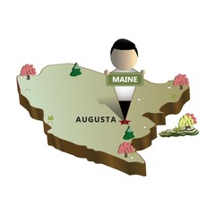 Poster - maine state map