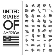 Wall Mural - collection of united states of america