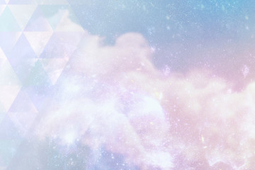 Wall Mural - triangle pattern on a pastel galaxy background illustration