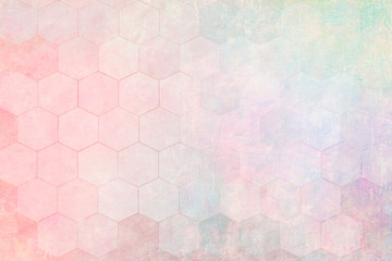 Sticker - Pastel hexagon patterned background illustration