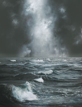 Stormy Sea Or Ocean Background