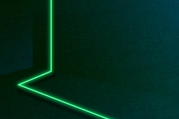 Wall Mural - neon green line pattern on a dark background