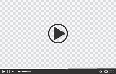 Poster - New video player window template for web or mobile apps isolated on transparent background. Flat style watching video online minimalistic page design. illustration