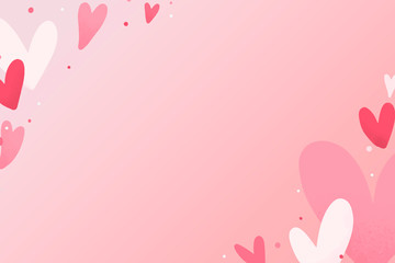 Wall Mural - heart patterned frame on a pink background