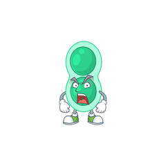 Sticker - Green streptococcus pneumoniae cartoon drawing style with angry face