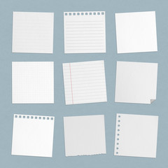 Wall Mural - White paper sticky note design element collection
