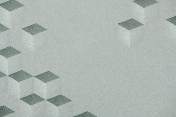 Poster - Gray cubic patterned background