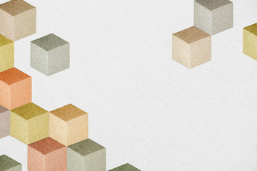 Wall Mural - Earth tone paper craft textured cubic patterned template