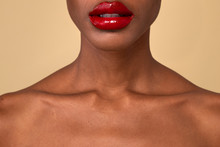 African American Woman With Red Lips