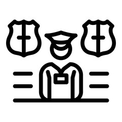 Poster - Police personal guard icon. Outline police personal guard vector icon for web design isolated on white background