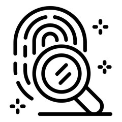 Aufkleber - search fingerprint icon. outline search fingerprint vector icon for web design isolated on white bac