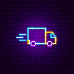 Wall Mural - Fast Truck Neon Sign