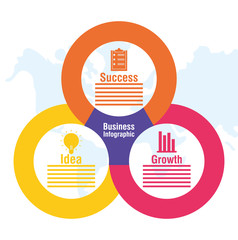 Wall Mural - business infographic with world planet