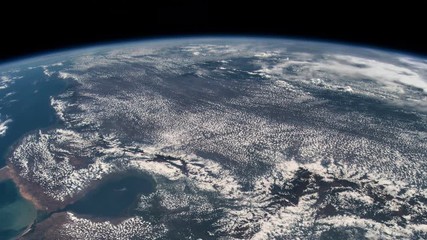 Wall Mural - Earth from space. Time lapse of over the Earth seen from the ISS. Space exploration of planet Earth at night. Elements of this video furnished by NASA.