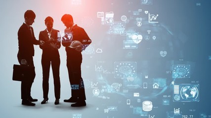 Aufkleber - Business network concept. Group of businessperson. Teamwork. Human resources.