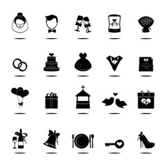 Poster - set of wedding icons