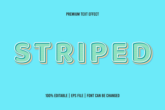 Striped editable 3d vector text effect