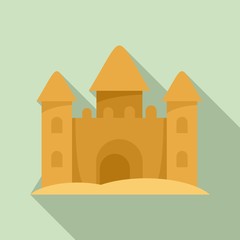 Sticker - Castle made of sand icon. Flat illustration of castle made of sand vector icon for web design