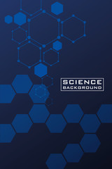 Wall Mural - dark blue science background with lines structures