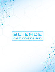 Wall Mural - white science background with lines structures
