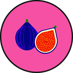 Wall Mural - fruit, purple figs. illustration for web and mobile design.