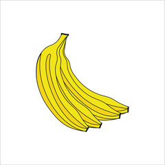 Wall Mural - tropical banana fruit. illustration for web and mobile design.