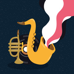 Sticker - saxophone and musical instruments icons