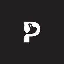 Letter P Dog Logo Design Vector Image , Letter P Dog Logo Icon Design , Dog Letter P Logo Icon 