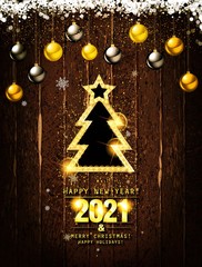 Poster - Merry Christmas and happy new year 2021