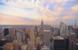 Aerial view on Manhattan roofs modern buildings and skyscrapers in Manhattan, New York