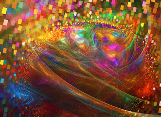 Wall Mural - abstract fractal background, texture, bokeh, fractal ball