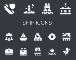 Sticker - Modern Simple Set of ship Vector filled Icons