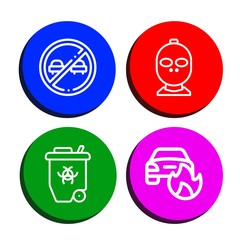 Sticker - danger simple icons set