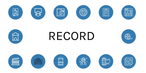 Poster - record simple icons set