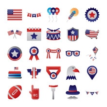 Bundle Of Usa Set Icons