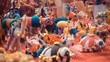 © Oz Rao - Organised colorful animal dolls on the table