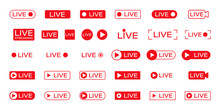 Live Icon Online Stream Video Play Vector Illustration