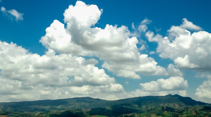 Wall Mural - landscape of mountains and sky during the rainy season. Khao Kho, Phetchabun Province in Thailand