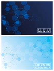 Wall Mural - two blues colors science backgrounds with lines structures