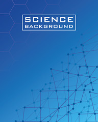Wall Mural - blue science background with lines structures