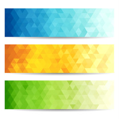 Wall Mural - set of abstract geometric polygonal banners - eps10 vector