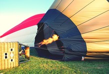 Hot Air Balloon Being Prepared To Take Off