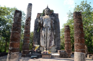 Wall Mural - One of Sukhothai's most beautiful Buddha images: the Phra Attharot Buddha of Wat Saphan Hin