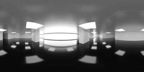 Poster - spherical 360 degrees panorama projection, panorama in interior empty room in modern office building