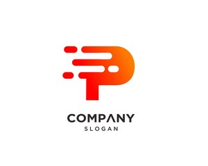Sticker - Creative Modern Letter P Technology Logo Design Template