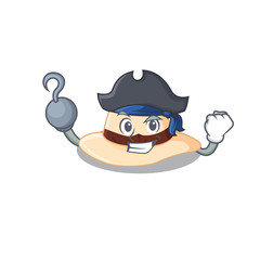 Wall Mural - Panama hat cartoon design in a Pirate character with one hook hand