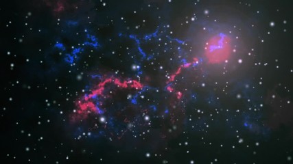 animation of space moving and glowing stars with colorful nebulae
